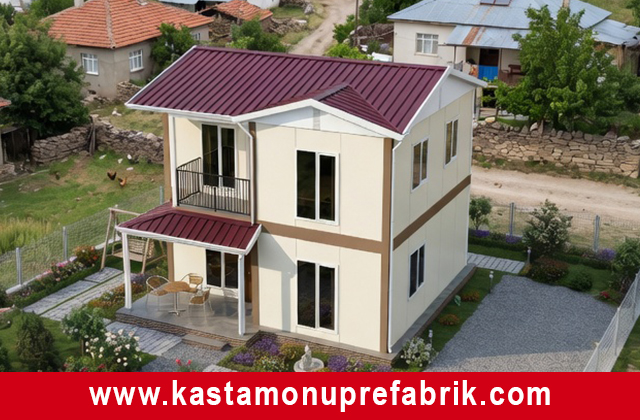 100 metrekare iki katlı prefabrik ev