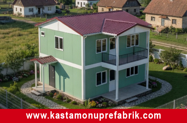 114 metrekare iki katlı prefabrik ev
