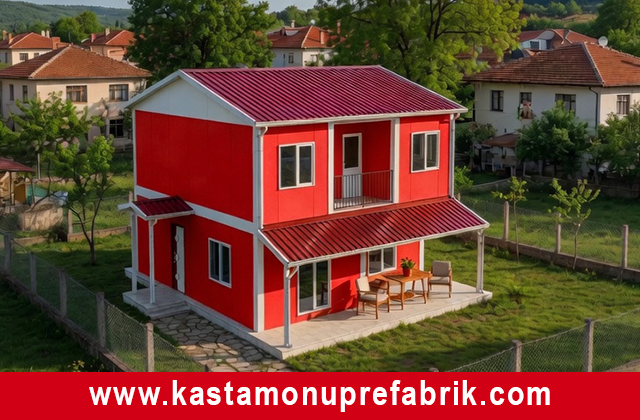131 metrekare iki katlı prefabrik ev