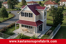 101 metrekare iki katlı prefabrik ev